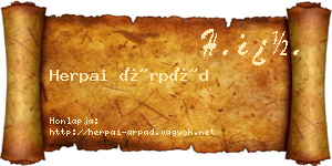Herpai Árpád névjegykártya
