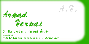 arpad herpai business card